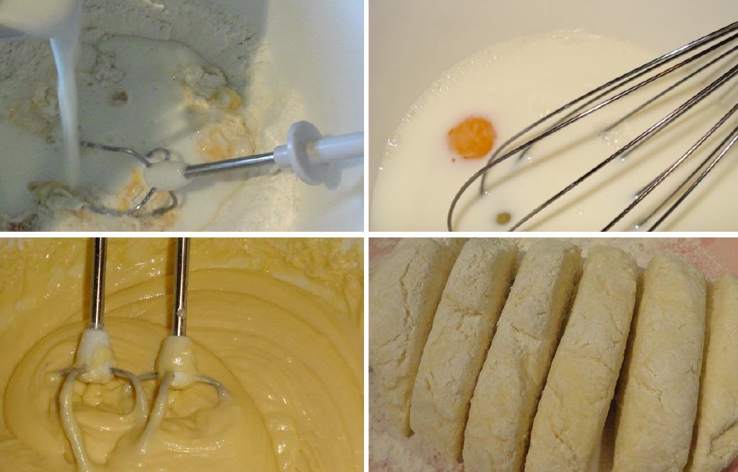 Fotocollage: Backen mit Kefir | Zubereitung von Teig