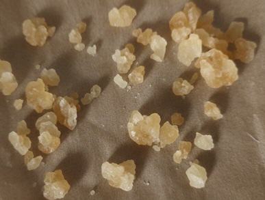 Wasserkefir-Kristalle trocknen auf Backpapier